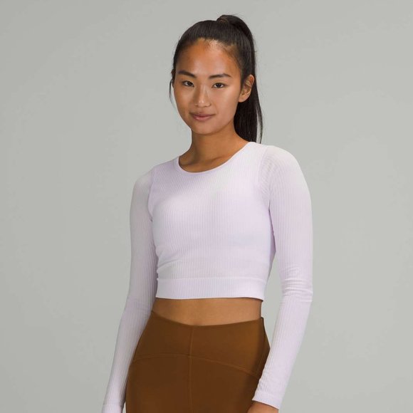 Lululemon Ebb to Street Long Sleeve Shirt Lavender Dew Size 4 - Picture 1 of 4